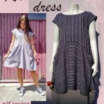 Rainbow dress digital PDF sewing pattern with sewing tutorial.