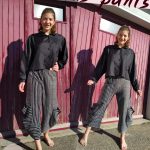Lotus pants. Digital sewing pattern featuring a lagenlook style and hip pockets.