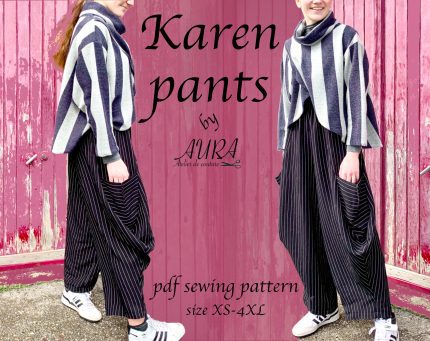 Karen lantern pants lagenlook style plus-size pattern Aura Guignard