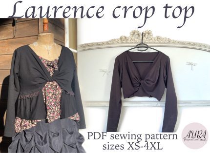 Laurence Lagenlook crop top PDF sewing pattern with tutorial